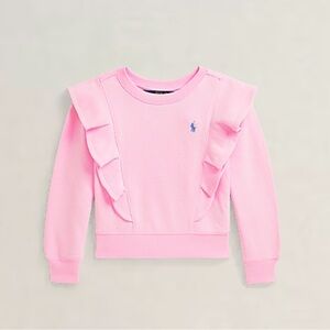 💖RL💖 NWT Precious Pink Ruffled French Terry Sweatshirt. 2T. BRAND NEW!